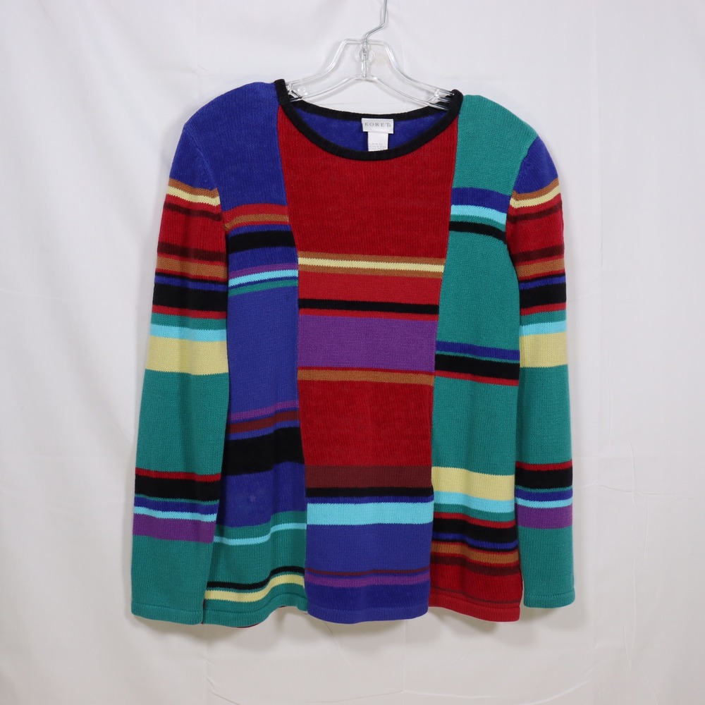 Koret Sweater S Multicolor Womens Art To Wear Patchwork Knit